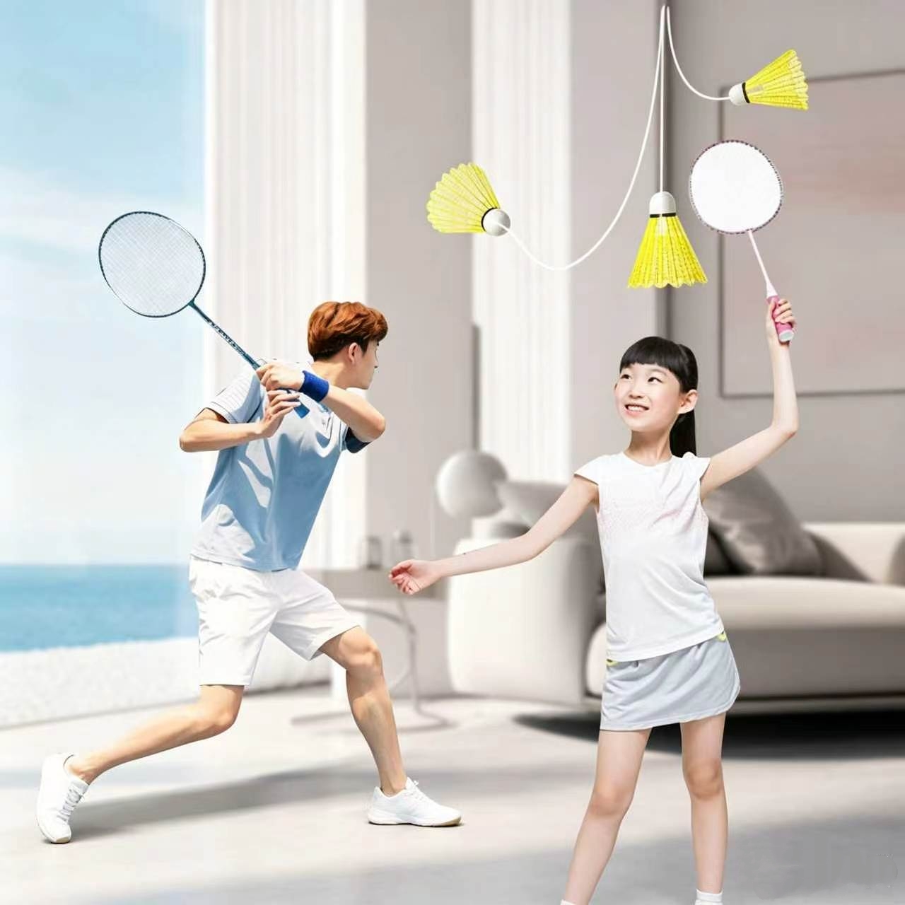 Badminton Talk - 3-delige elastische badmintonset met 1 racket,